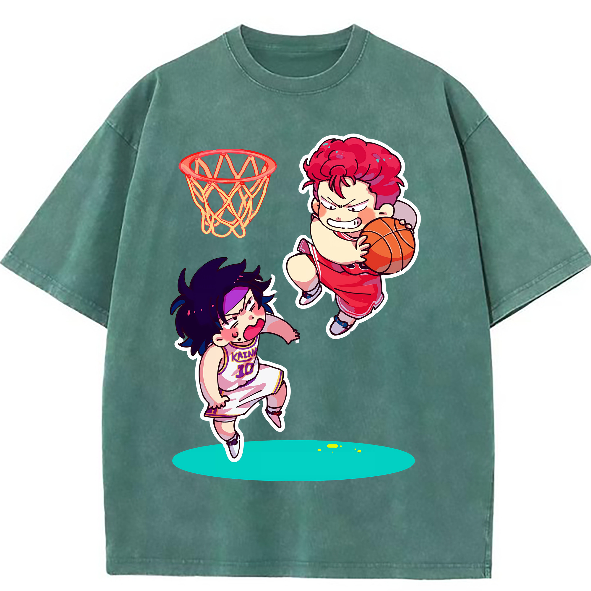 （画像用） SLAM DUNK／スラムダンク 綿100% ヴィンテージ風 半袖Tシャツ（フロントプリント）